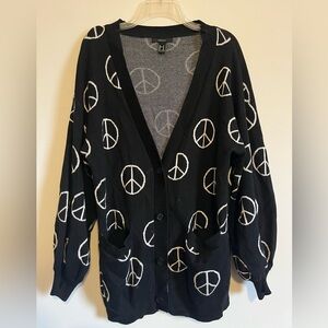 Forever 21 Peace Sign Cardigan